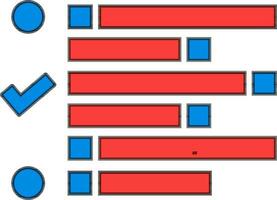 eben Stil Detail Symbol im rot und Blau Farbe. vektor