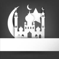 Moschee und Halbmond Mond mit Text Raum, Vektor Illustration