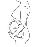 normal schwanger weiblich bereit zu geben Geburt, Vektor Illustration
