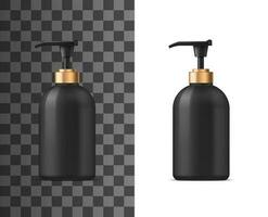 Flüssigkeit Seife realistisch schwarz Flasche vektor