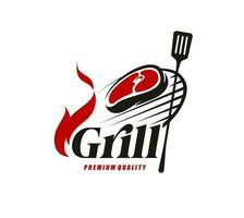 Grill Grill Symbol, Grill Restaurant Zeichen, Fleisch vektor