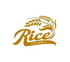Reis Symbol, organisch Bauernhof Müsli Essen Symbol vektor