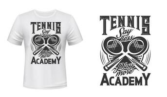 tennis akademi t-shirt skriva ut vektor attrapp