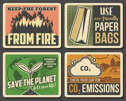 behalten Wald von Feuer, speichern Planet Umgebung vektor
