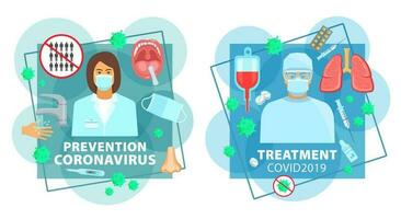 coronavirus infektion förebyggande medicinsk behandling vektor