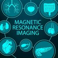 magnetisk resonans bildbehandling, mri medicinsk diagnostisk vektor