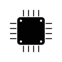 zentral wird bearbeitet Einheit Symbol Design. Mikrochip Zeichen und Symbol. Computer Element Vektor Illustration.