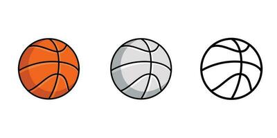 satz von basketball-designillustration. Sportball-Symbol, Zeichen und Symbol vektor