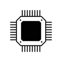 zentral wird bearbeitet Einheit Symbol Design. Mikrochip Zeichen und Symbol. Computer Element Vektor Illustration.