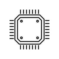 central bearbetning enhet ikon design. mikrochip tecken och symbol. dator element vektor illustration.