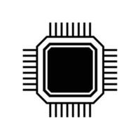 zentral wird bearbeitet Einheit Symbol Design. Mikrochip Zeichen und Symbol. Computer Element Vektor Illustration.