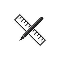 Bleistift und Lineal-Symbol vektor
