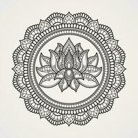 skön och lugnande lotus blomma motiv mandala för meditation. lämplig för henna, tatueringar, foton, färg böcker. islam, hindu, buddha, Indien, Pakistan, kinesiska, arab vektor