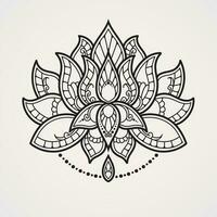 skön lotus blomma mandala. lämplig för henna, tatueringar, foton, färg böcker. islam, hindu, buddha, Indien, Pakistan, kinesiska, arab vektor