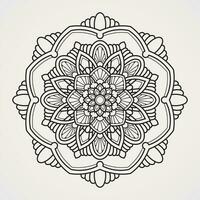 hexagonal mandala blandning av blommor med ornament. lämplig för henna, tatueringar, foton, färg böcker. islam, hindu, buddha, Indien, Pakistan, kinesiska, arab vektor
