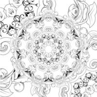 Mandala Erwachsene Färbung Buch Buchseite, einfarbig ethnisch Mandala Design. Anti Stress Färbung Seite zum Erwachsene. Hand gezeichnet Vektor Illustration