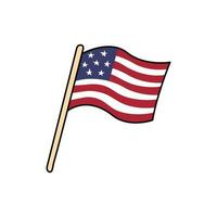 USA Flagge Gekritzel. Vektor Illustration. Symbol von vereinigt Zustände von Amerika. süß und komisch Hand gezeichnet Stil von winken Flagge