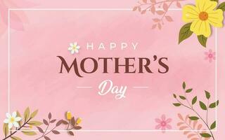 glücklich Mütter Tag Hintergrund Layout mit schön bunt Blume Vorlage vektor
