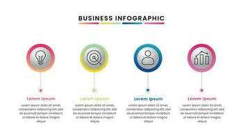 Geschäft Infografik Vorlage Design mit vier Optionen oder Schritte und Symbole. vektor