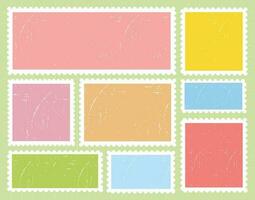 Briefmarke Pastell- kawaii süß Vektor Sammlung