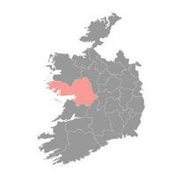 Bezirk Galway Karte, administrative Landkreise von Irland. Vektor Illustration.