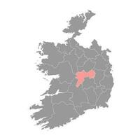 Bezirk Offaly Karte, administrative Landkreise von Irland. Vektor Illustration.