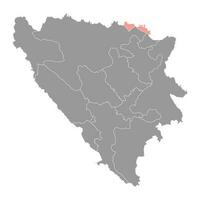 Posavina Kanton Karte, administrative Kreis von Föderation von Bosnien und Herzegowina. Vektor Illustration.