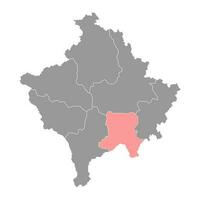 ferizaj distrikt Karta, distrikt av kosovo. vektor illustration.