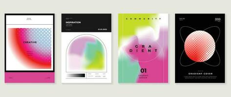 Flüssigkeit Gradient Hintergrund Vektor. süß und minimal Stil Plakate mit bunt, geometrisch Formen, Halbton und Flüssigkeit Farbe. modern Hintergrund Design zum Sozial Medien, Idol Poster, Banner, Flyer. vektor