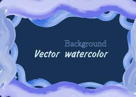 abstrakt blå rektangulär bakgrund med vektor vattenfärg och plats för text