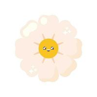 Blume Emoji kawaii Symbol isoliert vektor