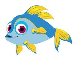 söt fisk tecknad serie ikon isolerat stil vektor