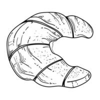 Croissant Brot Essen Gekritzel Symbol isoliert vektor