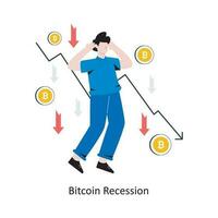 bitcoin lågkonjunktur platt stil design vektor illustration. stock illustration