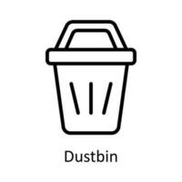 Mülltonne Vektor Gliederung Symbol Design Illustration. Benutzer Schnittstelle Symbol auf Weiß Hintergrund eps 10 Datei