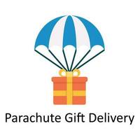 Fallschirm Geschenk Lieferung Vektor eben Symbol Design Illustration. E-Commerce und Einkaufen Symbol auf Weiß Hintergrund eps 10 Datei