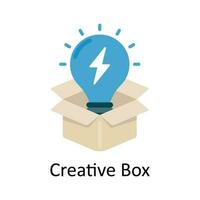 kreativ låda vektor platt ikon design illustration. utbildning och inlärning symbol på vit bakgrund eps 10 fil