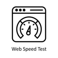 webb hastighet testa vektor översikt ikon design illustration. seo och webb symbol på vit bakgrund eps 10 fil