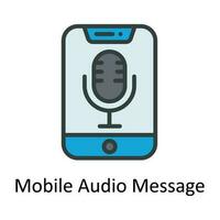 mobil audio meddelande vektor fylla översikt ikon design illustration. seo och webb symbol på vit bakgrund eps 10 fil