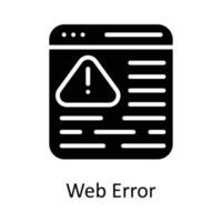 webb fel vektor fast ikon design illustration. seo och webb symbol på vit bakgrund eps 10 fil