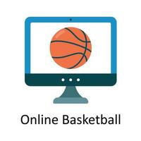 online Basketball Vektor eben Symbol Design Illustration. Sport und Spiele Symbol auf Weiß Hintergrund eps 10 Datei
