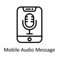 Handy, Mobiltelefon Audio- Botschaft Vektor Gliederung Symbol Design Illustration. SEO und Netz Symbol auf Weiß Hintergrund eps 10 Datei