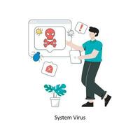 systemet virus platt stil design vektor illustration. stock illustration