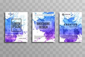 Abstrakte Vektor Broschüre Aquarell Set Vorlage. Flyer Layout d