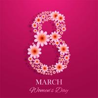 8 mars, dekorativt internationellt kvinnodagskort vektor
