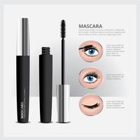 mascara förpackning med ögonmakeup vektor