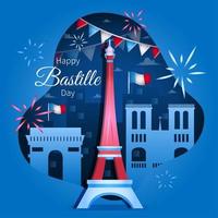 Happy Bastille Day Konzept vektor