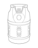 industriell gas cylindrar vektor översikt. översikt av industriell gas cylindrar vektor ikon design isolerat på vit bakgrund.