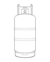 industriell gas cylindrar vektor översikt. översikt av industriell gas cylindrar vektor ikon design isolerat på vit bakgrund.