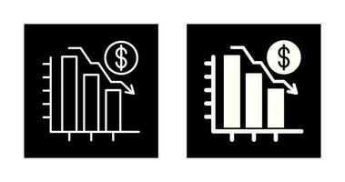 Diagramm nach unten Vektor-Symbol vektor